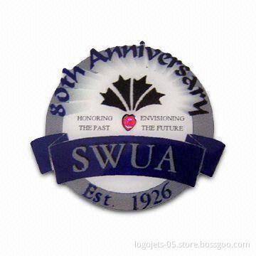 Glow-in-the-Dark Metal Pins, Badges and Emblem, Available in Different Types of Finishes